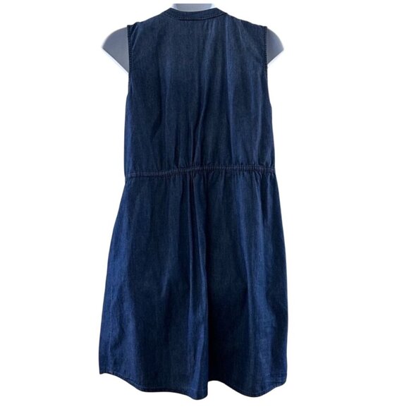 Faded Glory Womens Sleeveless Denim Dress 2X Dark Wash 100% Cotton - Picture 4 of 12